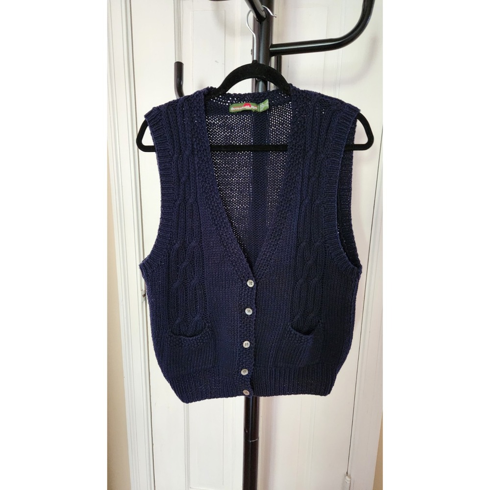 Vintage Outback Red Womens L Vest Blue Buttons Pockets